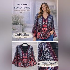 White House Black Market floral blouse size XL